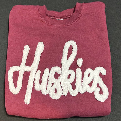 Custom Chenille Sweatshirt, Custom Yarn Sweatshirt