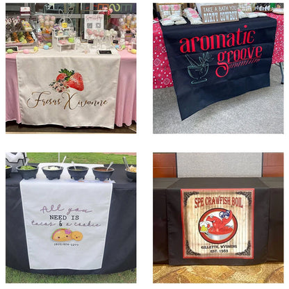 Custom Table Runner 36"x72" with Business Logo Text