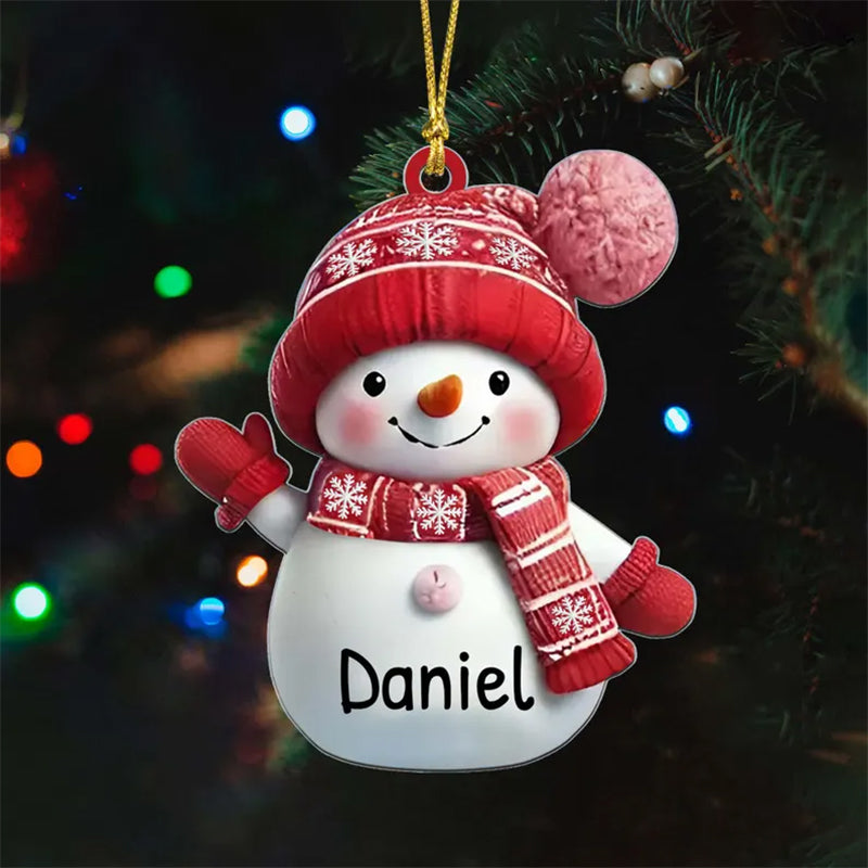 Personalized Snowman Christmas Acrylic Ornament Set