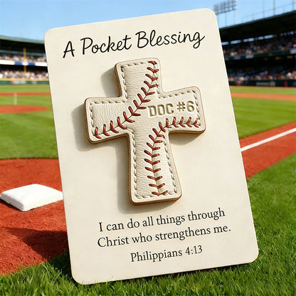 Baseball Cross Blessing Card,Pocket Blessing Baseball Cross