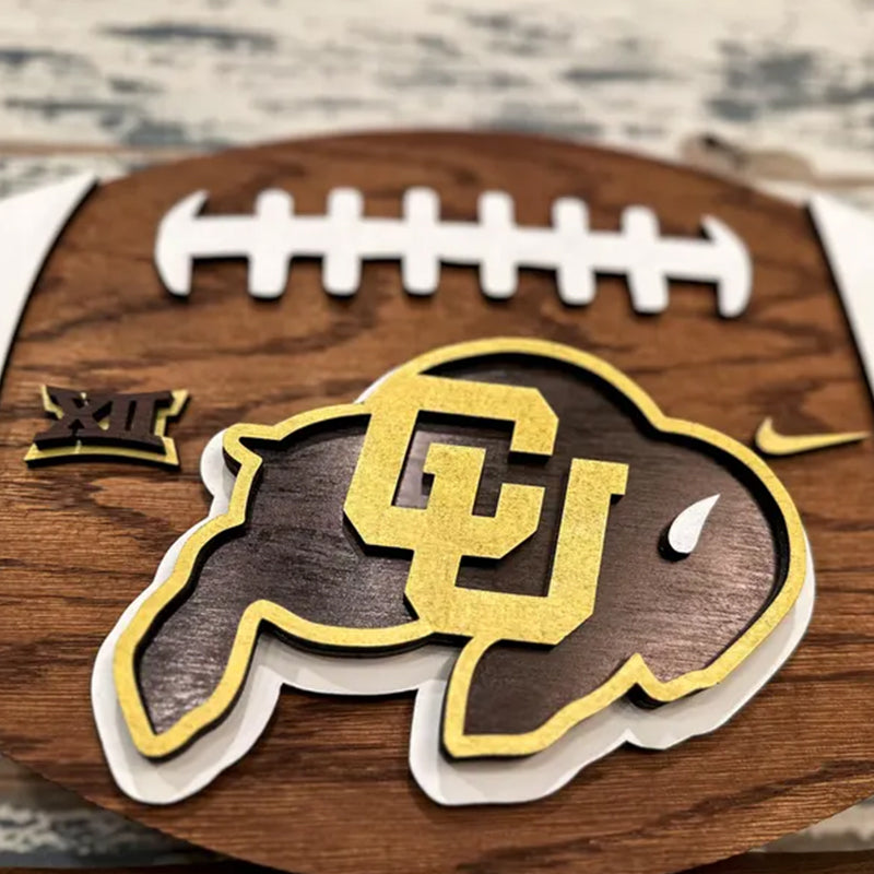 3D College Wooden Football