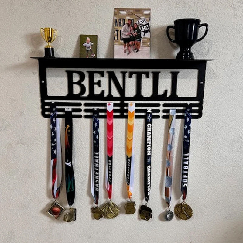 Custom Name Medal Hanger and Trophy Shelf