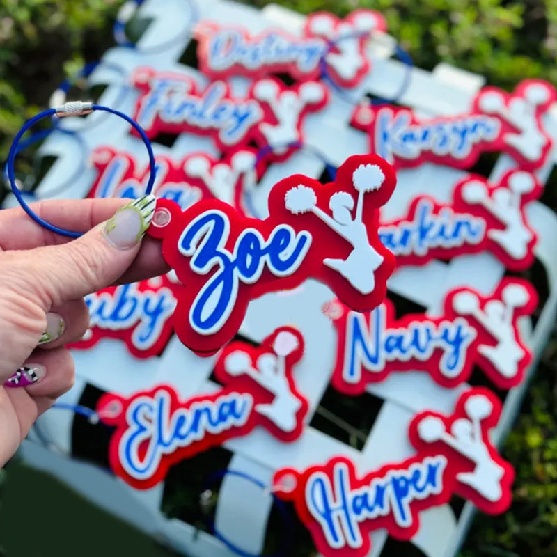 Cheerleader Name Keychain