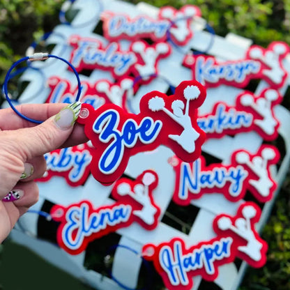 Cheerleader Name Keychain