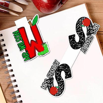 Personalized Stationery Initial Design Magnetic Bookmark Clip with Name Teacher