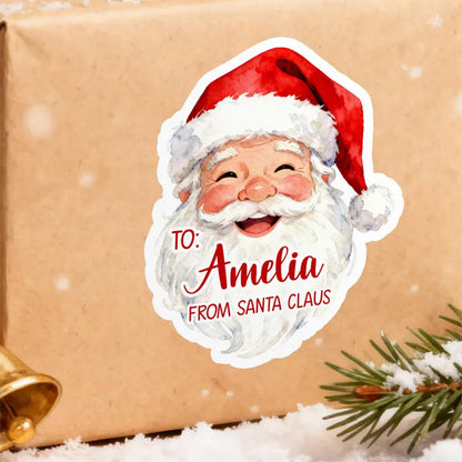 Personalized Santa Christmas Sticker/Christmas Name Tag