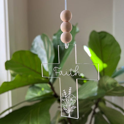 Car charm car accessories rearview mirror decor cross car charm customize Jesus inspirational drive safe