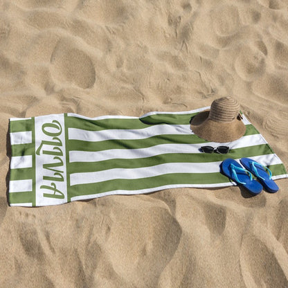 Striped Personalized Beach Towels, Kids Custom Name Pool Towels
