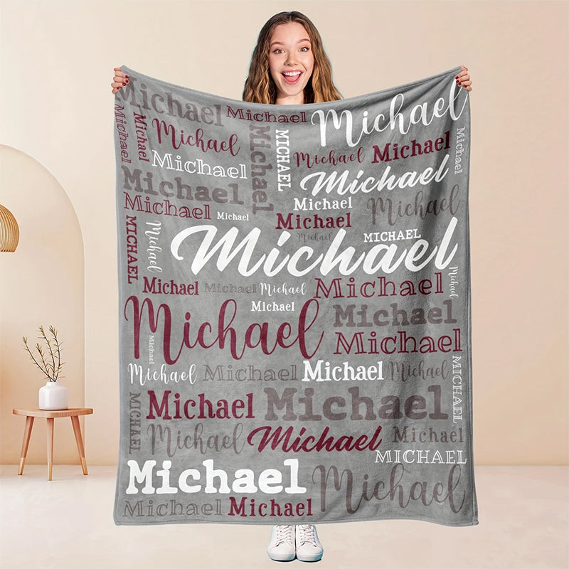 Soft Polyester Personalized Name Blanket