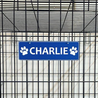 Kennel Pet Name Plate Dog Paw Crate Pet Tag Doghouse Sign