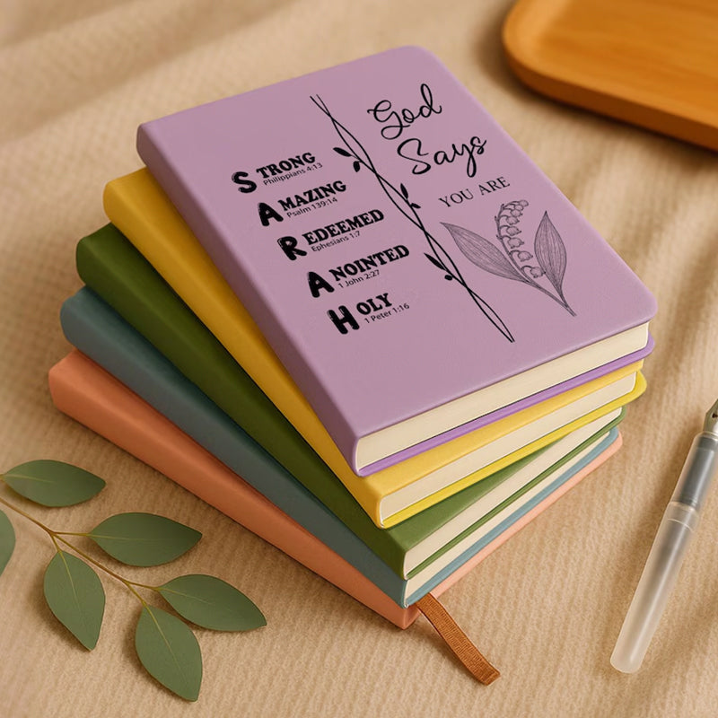 Personalized Christian Name Journal With Bible Verses, Custom Scripture Gift for Women