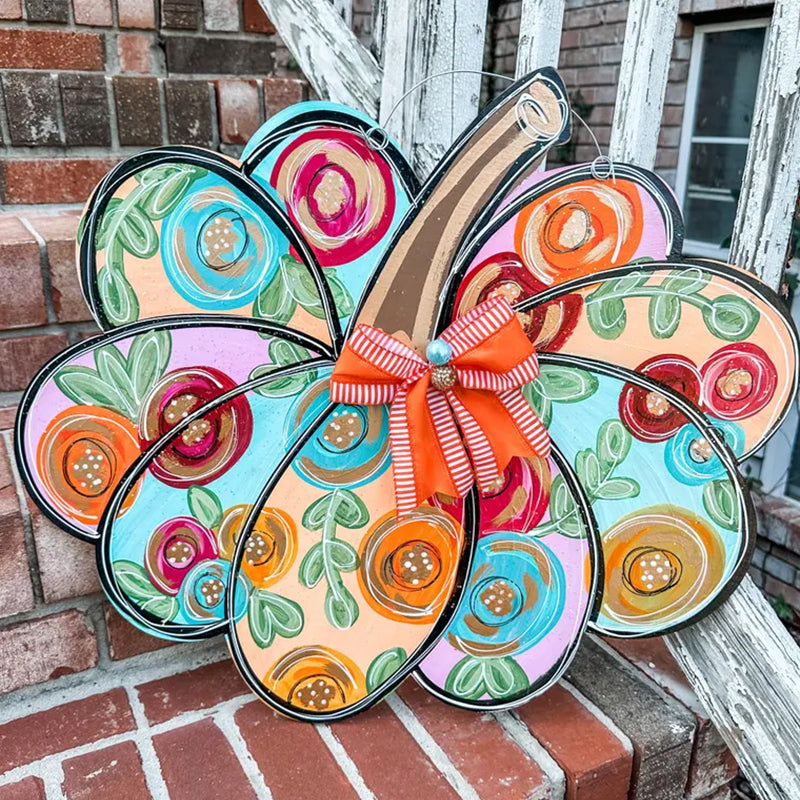 Fall Door Hanger - Pumpkin Door Decor - Autumn Door Sign