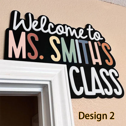 Personalized Teacher Door Sign, Classroom Door Hanger