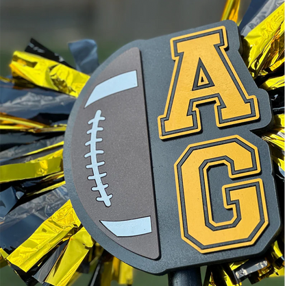 Custom Football Spirit Shaker | Personalized Player Initials Cheer Pom