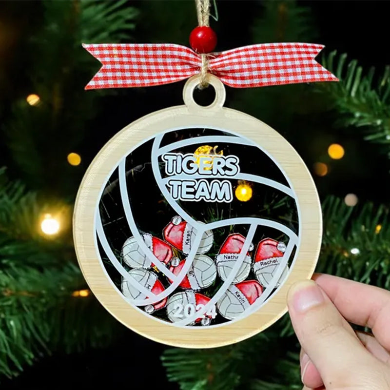 Personalized Volleyball Team Christmas Ornament Shaker