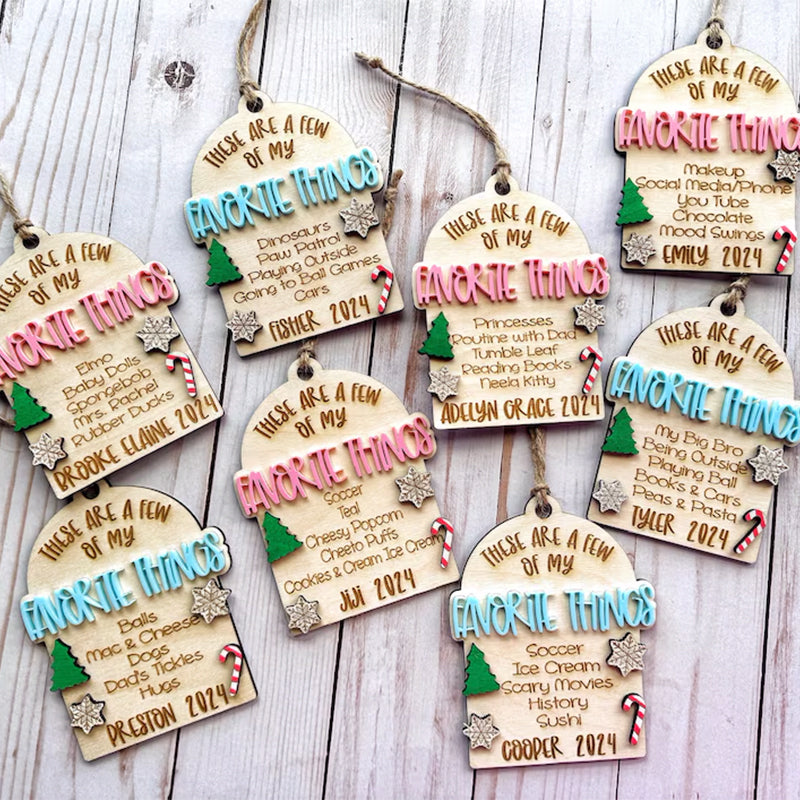 Custom Kid's Christmas Ornament, My Favorite Things