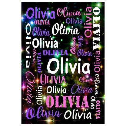 Personalized Starry Sky Flannel Pet Blanket with Name