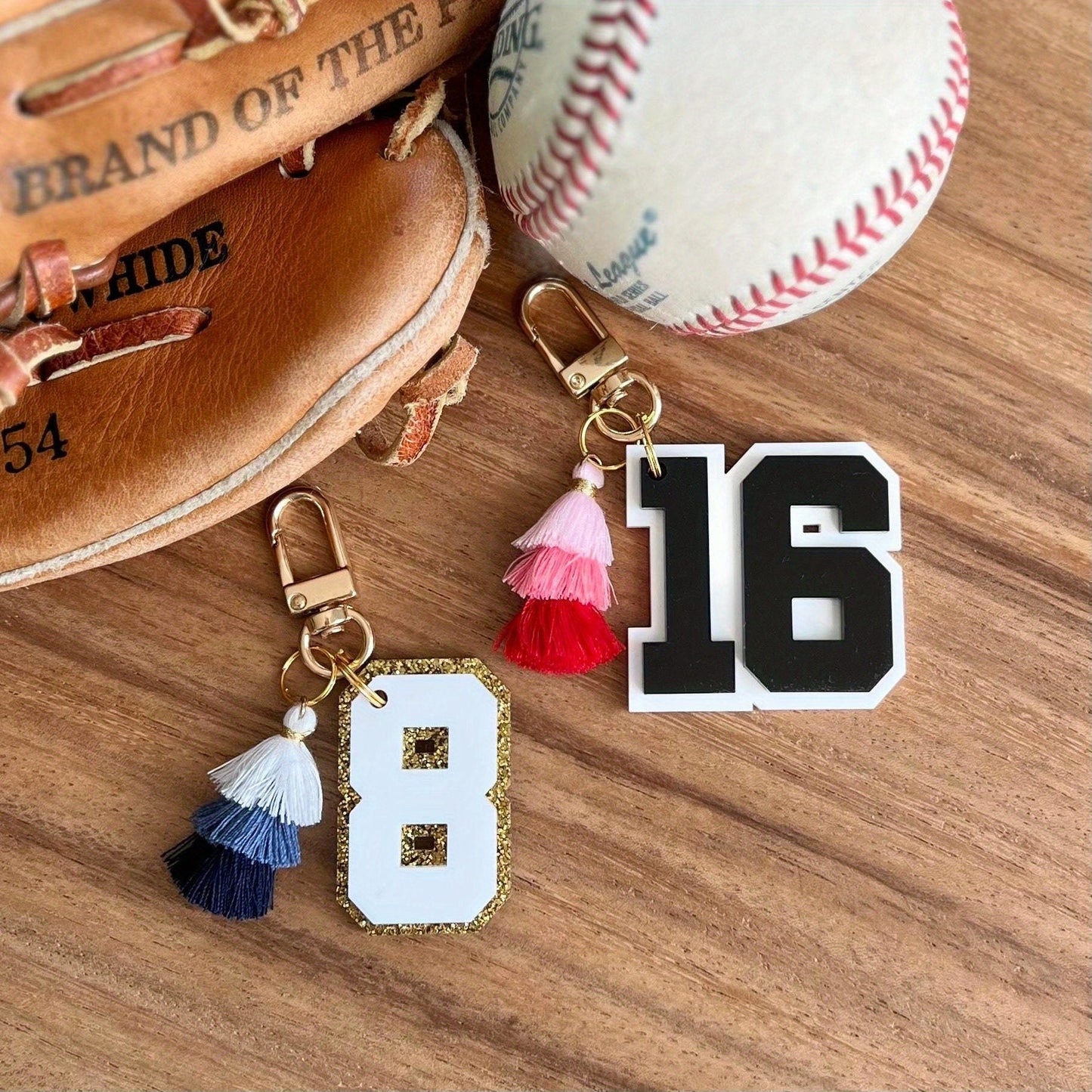 Custom Acrylic Keychain with Mini Gradient Tassel