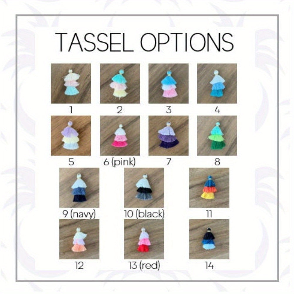 Custom Acrylic Keychain with Mini Gradient Tassel