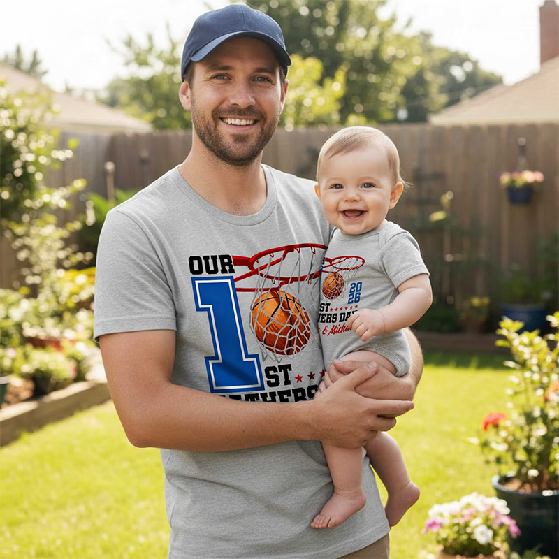 Our 1st Father’s Day Together - Personalized Sport Balls Baby Bodysuit T-shirt