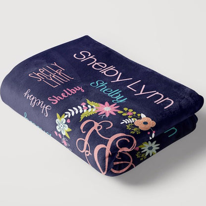 Personalized Baby Blanket, Baby Girl Blanket, Personalized Blanket