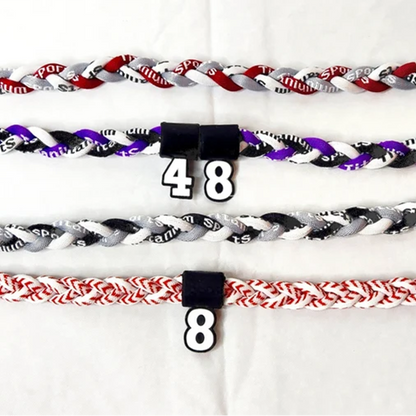 Baseball Basketball All Sports  Tri Rope Tornado Necklace with Customized Number