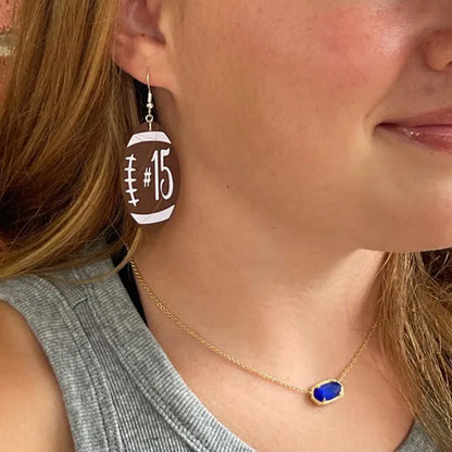 Football personalized number earrings, player number earrings