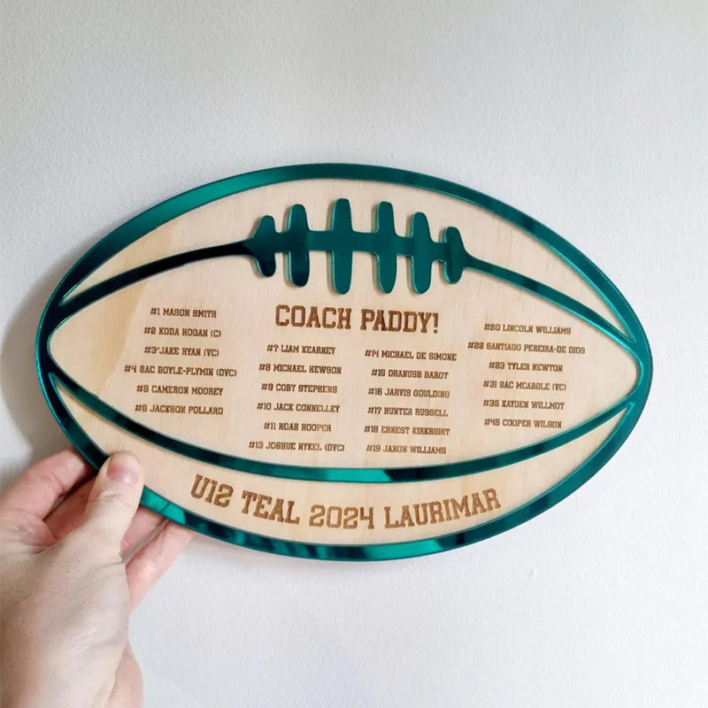 Football Coach Gift, Coach Plaque, Personalised Footy Team Gift