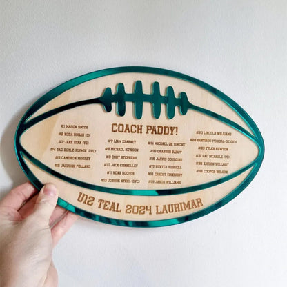 Football Coach Gift, Coach Plaque, Personalised Footy Team Gift