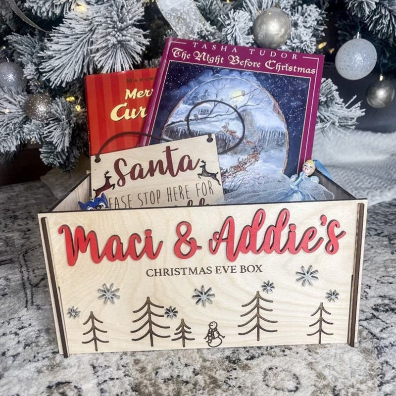 Christmas Eve Box | Decor crate Christmas |Personalized Box Xmas Eve