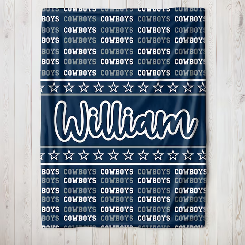 Personalized Dallas Blanket, Custom Football Fan Gift,