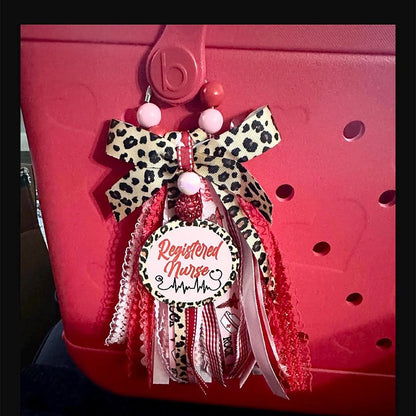 Custom FULL Ribbon Bag Tassel | Bogg Bag Tassels | Sports Ribbon Tassel
