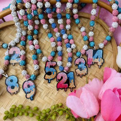 Custom Player Number Necklace| Youth Athlete Bling Drip