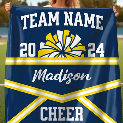 Personalized Cheerleading Blanket Custom Name Senior Cheer Gift Custom Cheer