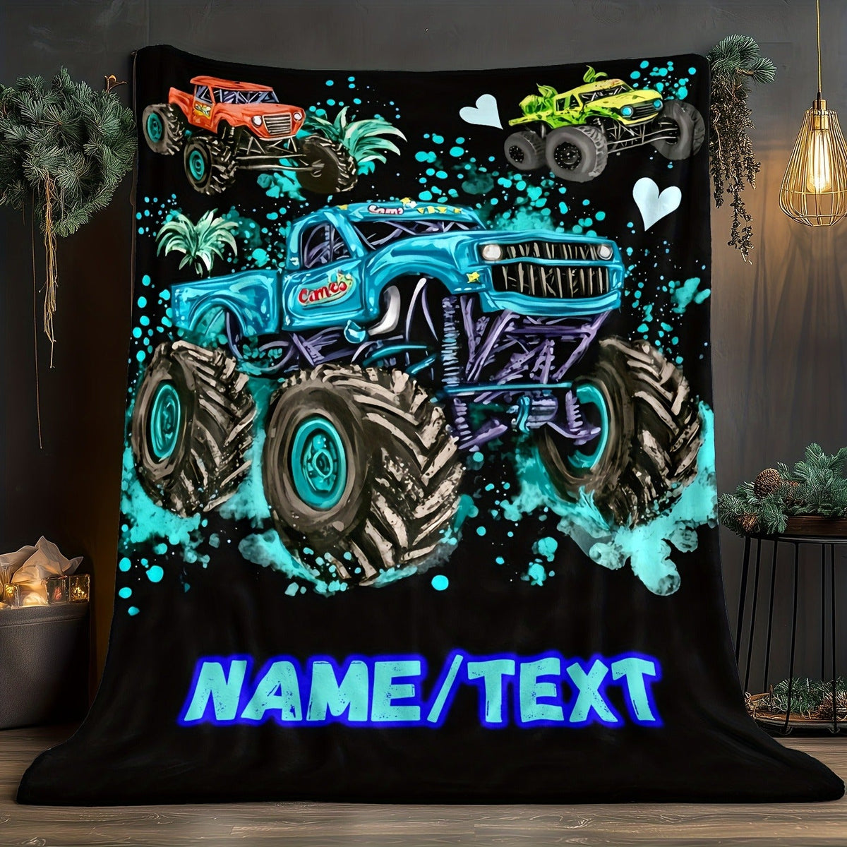 Personalized Cool Truck Flannel Blanket