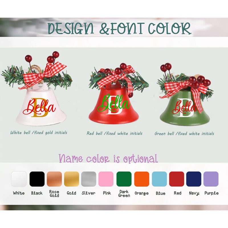 Personalized Christmas Jingle Bell, Custom Christmas Bell, Bell Ornament