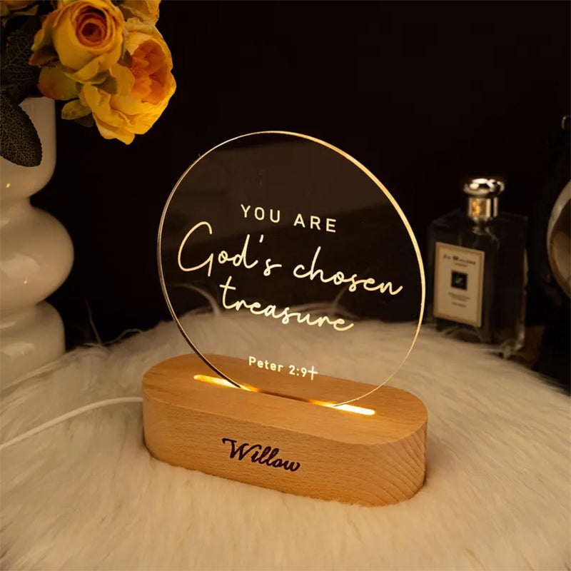 Personalized Bible Verse LED Light, Custom Favorite Bible Verse Gift
