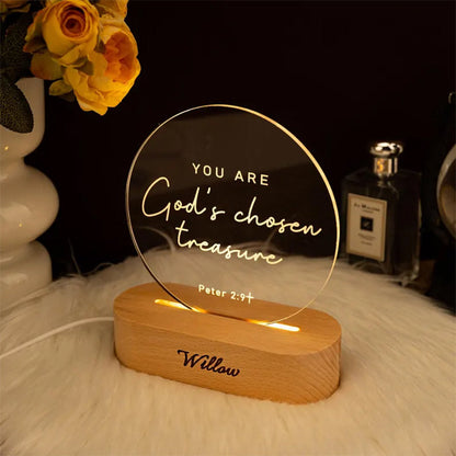Personalized Bible Verse LED Light, Custom Favorite Bible Verse Gift