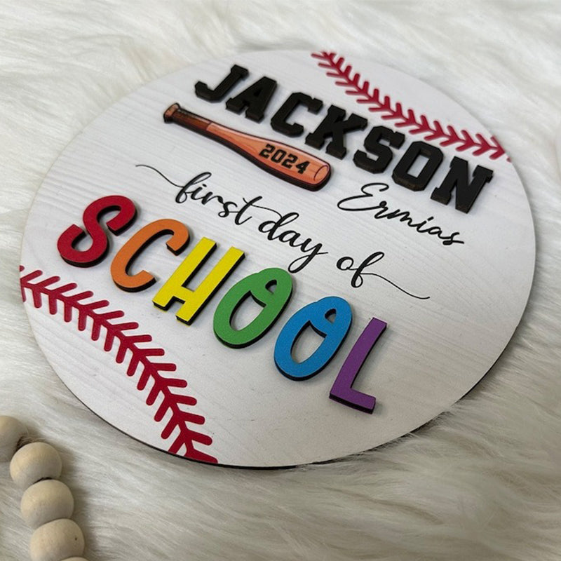 Personalized 3D First Day of School Sign, Back To School Reusable Sig