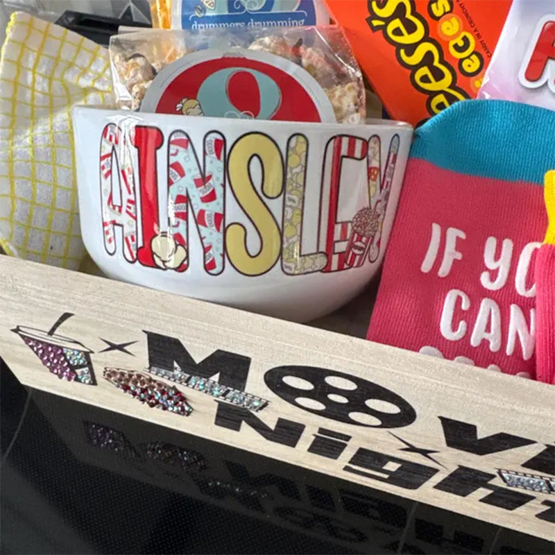 Personalized Popcorn Bowl | Custom Family Snack Bow