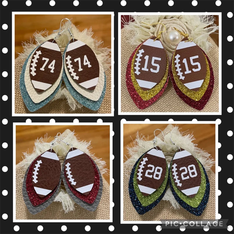 Football earrings, custom football earrings