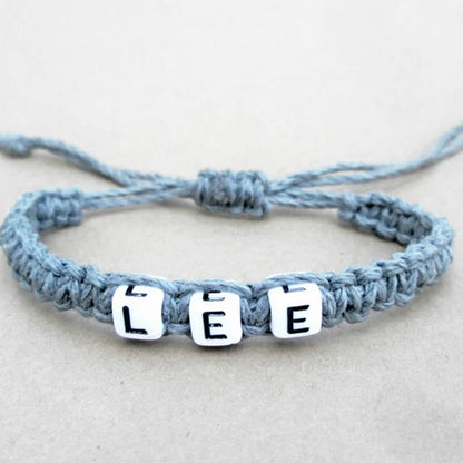 Custom Hemp Bracelet  Personalized Name Word Bracelet