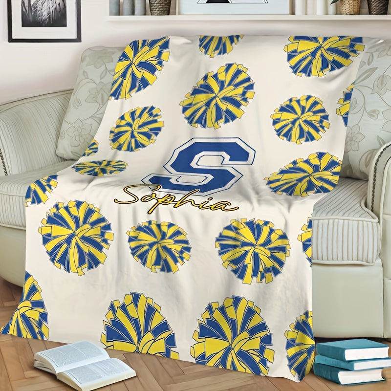 Custom Cheerleader Pom-Pom Blanket with Name