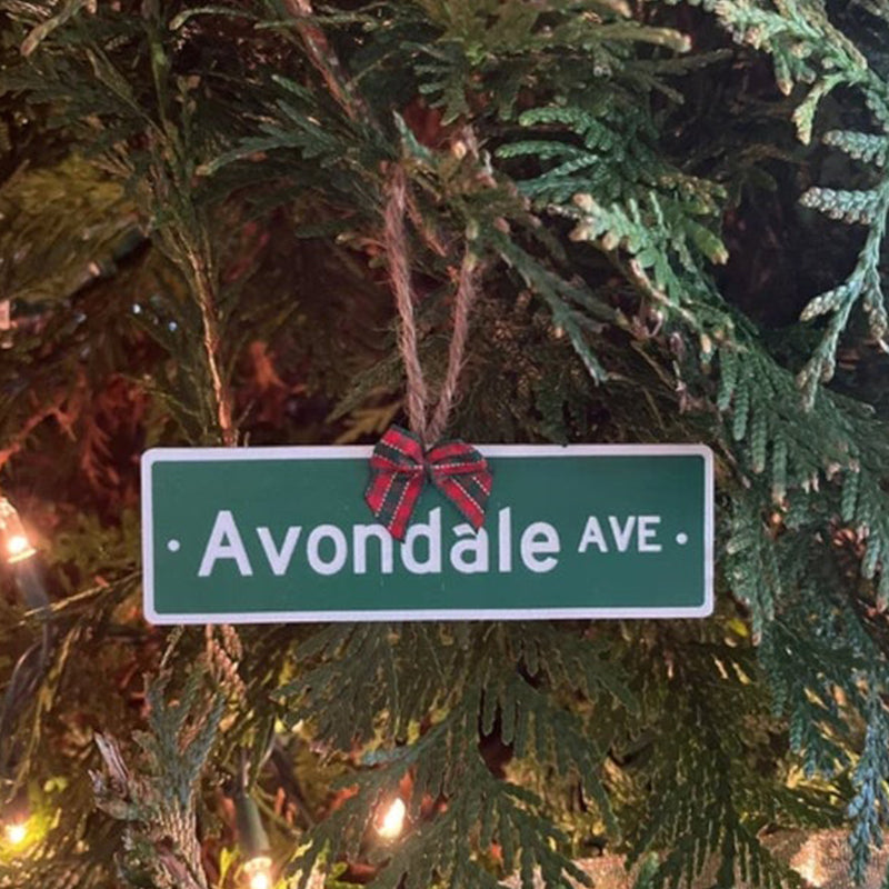 Street sign ornament  custom laser engraved acrylic ornament