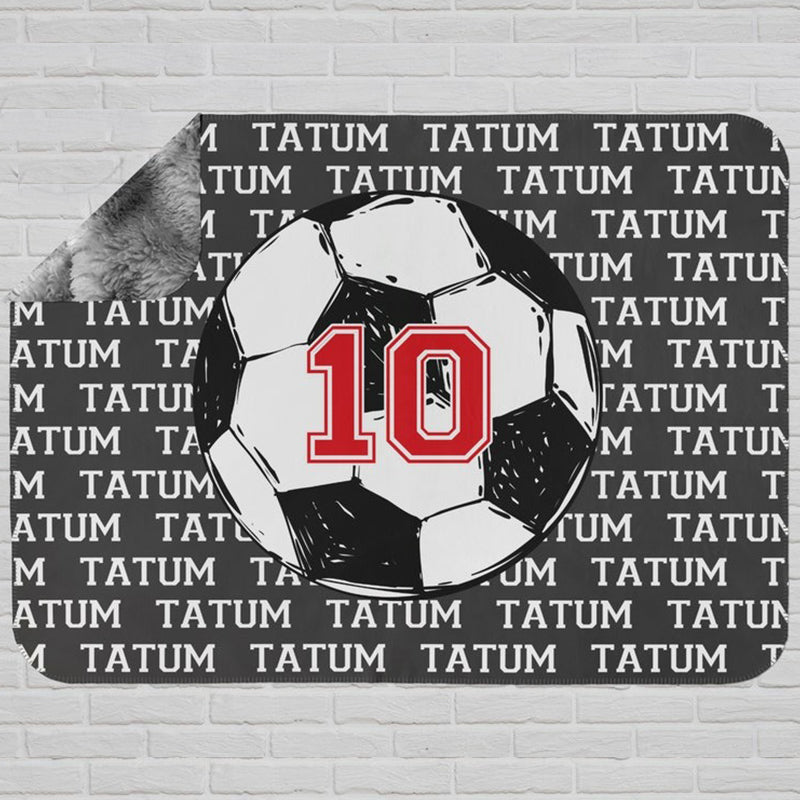 Personalized Soccer Blanket, Custom Soccer ball Blanket
