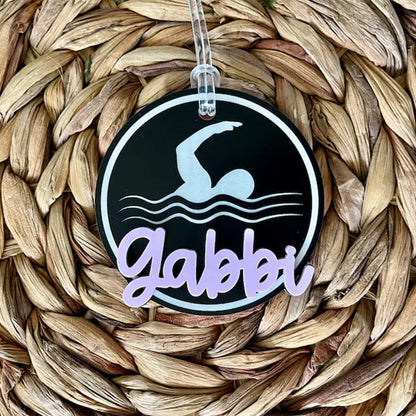 Personalized Name Tag Personalized Baseball Swimming Lacrosse Volleyball Hockey Soccer Dance Cheer Pom Tennis Football Hockey Track Pickleball Basketball Bag Tag