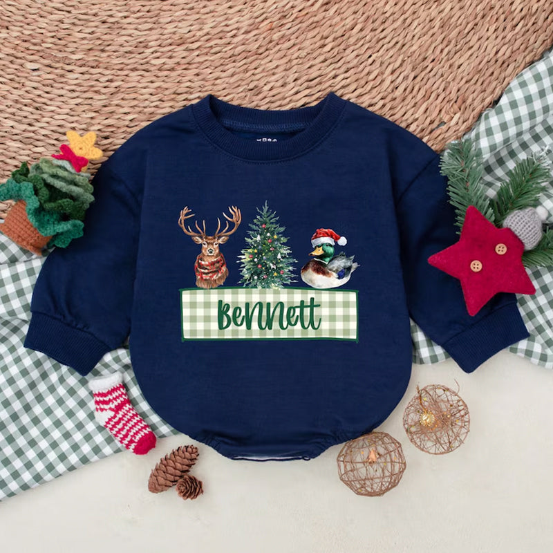 Personalized Christmas Mallard Duck Romper