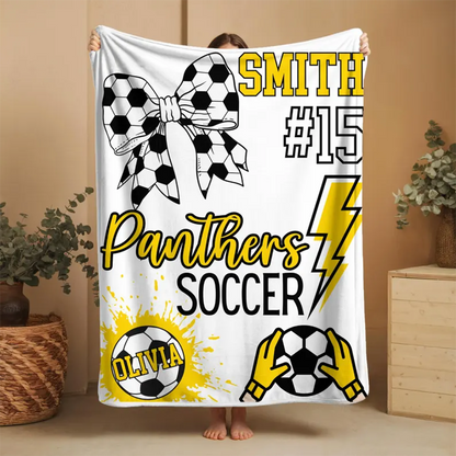 Personalized Sport Blanket: Custom Team Name & Number