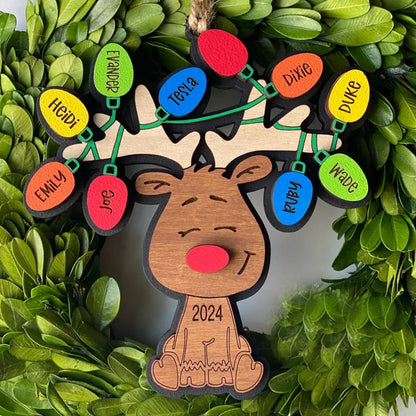 Personalized Reindeer Ornament, Tangled Reindeer Ornament