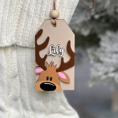 Reindeer Personalized Christmas Stocking Tags